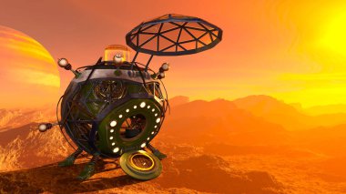 Uzay gemisi 3d cg render 