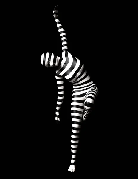 Rendering Stripe Human — Stock Photo, Image