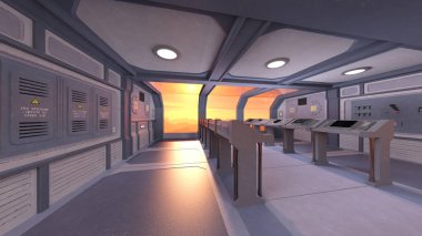 Uzay istasyonunun 3d cg görüntülemesi