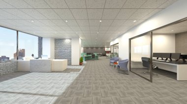 3D cg işleme Modern bina ofis