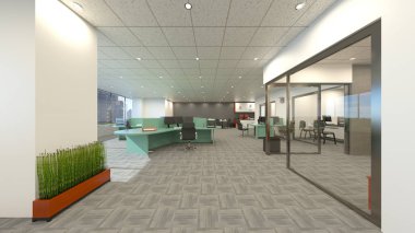 3D cg işleme Modern bina ofis
