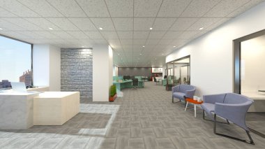 3D cg işleme Modern bina ofis