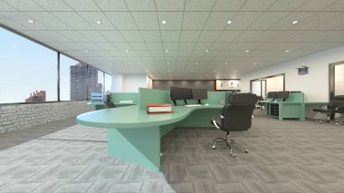 3D cg işleme Modern bina ofis