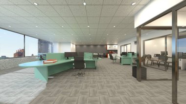 3D cg işleme Modern bina ofis
