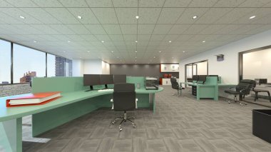 3D cg işleme Modern bina ofis