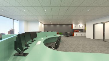 3D cg işleme Modern bina ofis