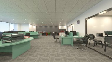 3D cg işleme Modern bina ofis