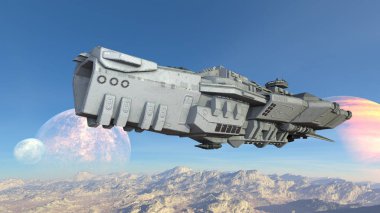 Uzay gemisi 3d cg render 