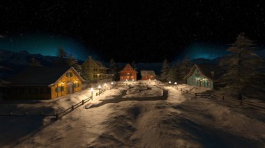 kar şehrin 3D cg işleme