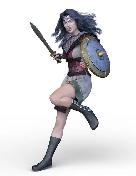 Rendering Sexy Warrior — Stock Photo, Image