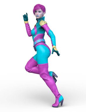 3D cg işleme etkin kız