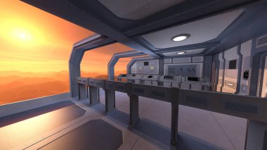 Uzay istasyonunun 3d cg görüntülemesi