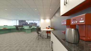 3D cg işleme Modern bina ofis