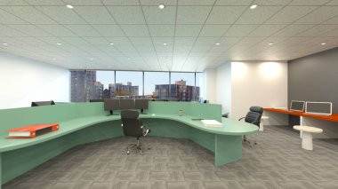 3D cg işleme Modern bina ofis