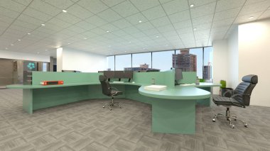 3D cg işleme Modern bina ofis