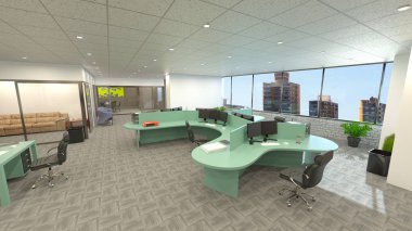 3D cg işleme Modern bina ofis