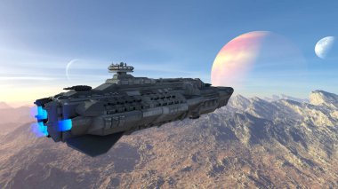 Uzay gemisi 3d cg render 
