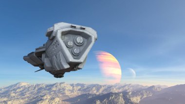 Uzay gemisi 3d cg render 