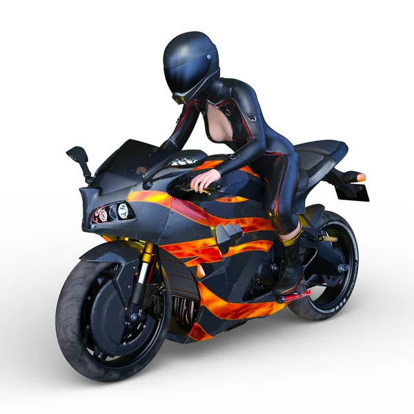 Rendering Motorcykel — Stockfoto