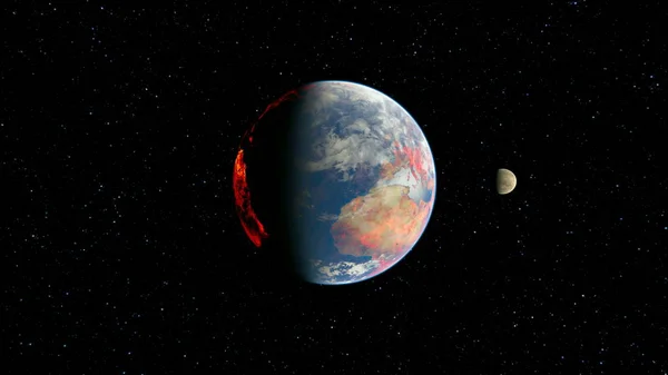 Rendering Space Planet Elements Image Furnished Nasa — Stock Photo, Image