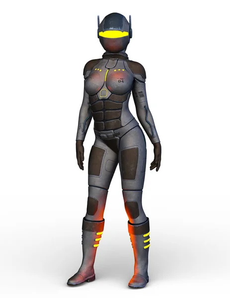 Representación Mujer Cyborg — Foto de Stock