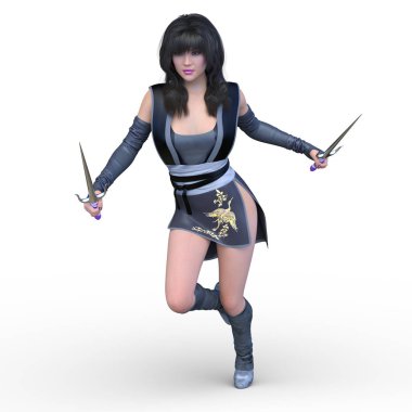 kadın ninja 3D cg render