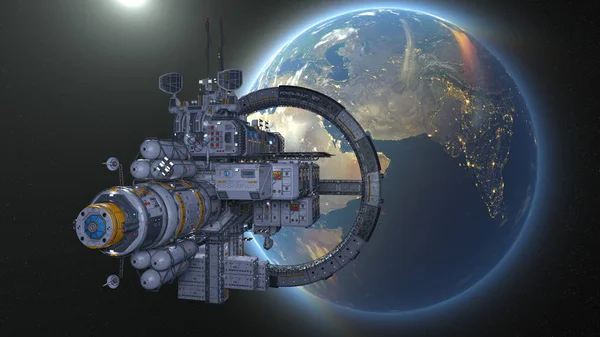 Rendering Statek Kosmiczny — Zdjęcie stockowe