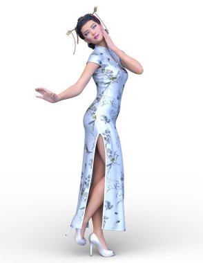 3D cg işleme etkin kız