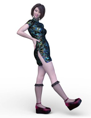 3D cg işleme etkin kız