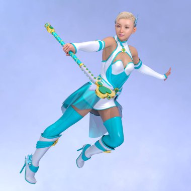 3D cg işleme etkin kız