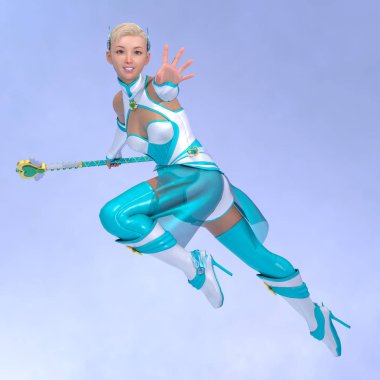 3D cg işleme etkin kız