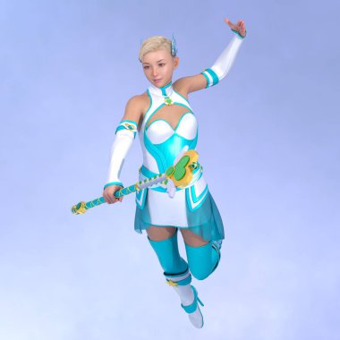 3D cg işleme etkin kız