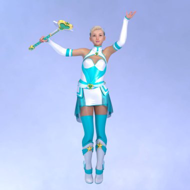 3D cg işleme etkin kız