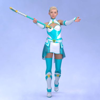 3D cg işleme etkin kız