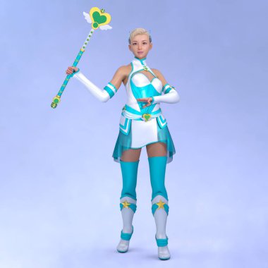 3D cg işleme etkin kız