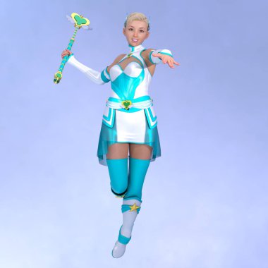 3D cg işleme etkin kız