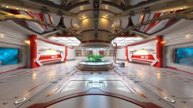 Uzay istasyonunun 3d cg görüntülemesi