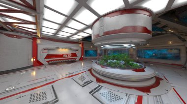 Uzay istasyonunun 3d cg görüntülemesi