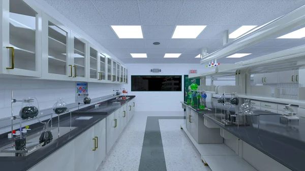 Rendering Science Room — Stock Photo, Image