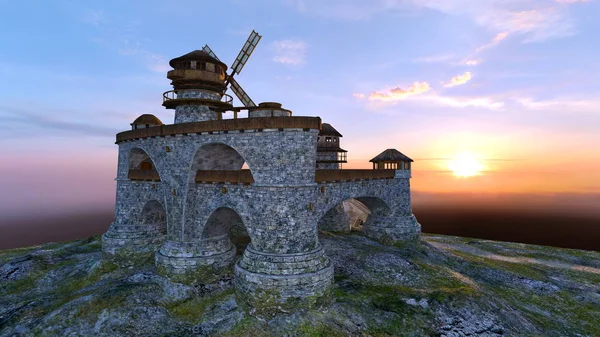 3D CG rendering of castle