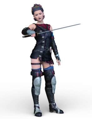 3D cg işleme etkin kız