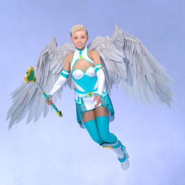 3D cg işleme etkin kız