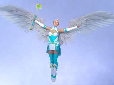 3D cg işleme etkin kız