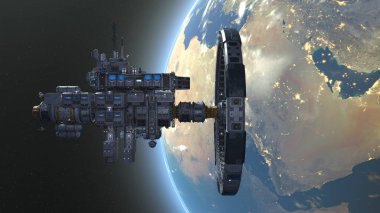 Uzay gemisi 3d cg render 