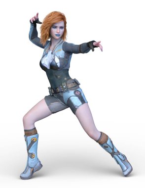 3D cg işleme etkin kız