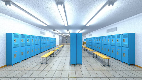 3D CG rendering of locker room