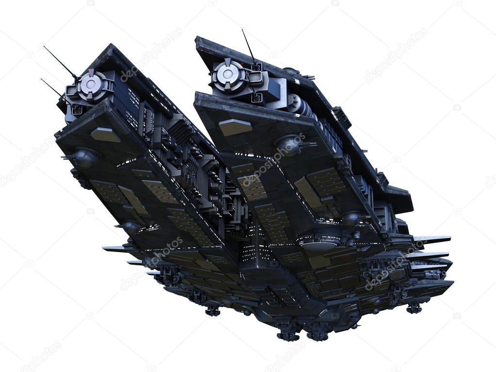 3D CG rendering of space ship