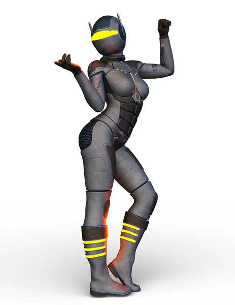 Representación Mujer Cyborg —  Fotos de Stock