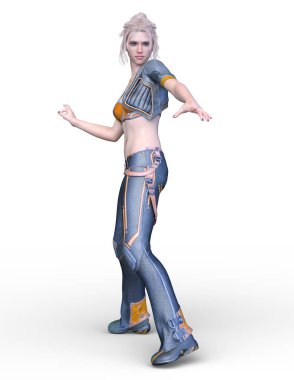 3D cg işleme etkin kız