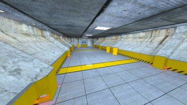 Yeraltı geçidi 3D cg render